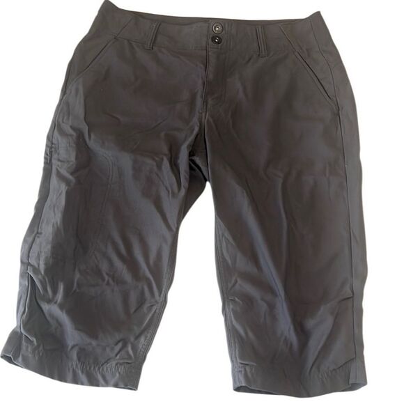 Prana Gray Cargo Drawstring Nylon Bermuda Shorts Size 12 - Picture 1 of 13